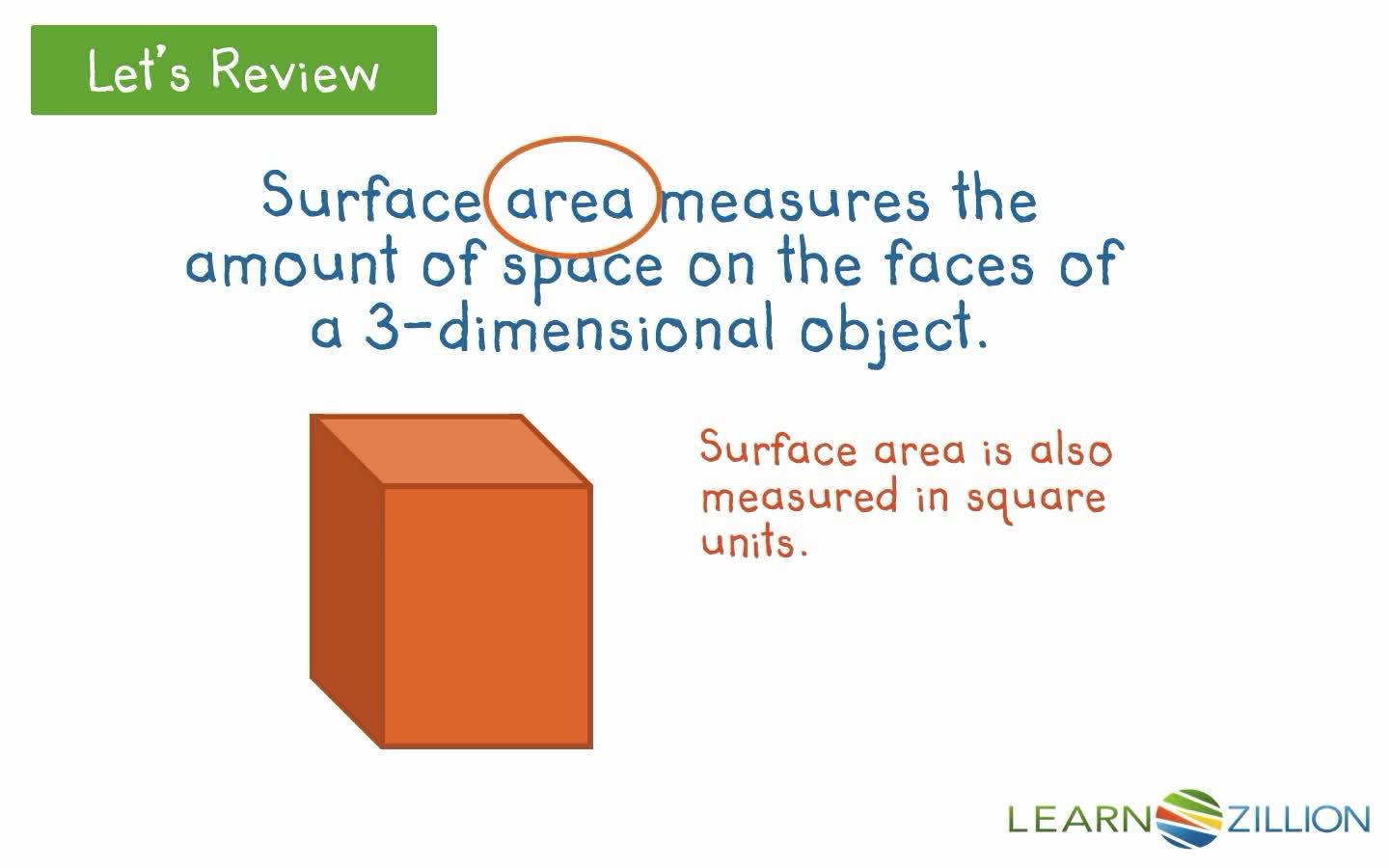Determining Area, Surface Area, and Volume